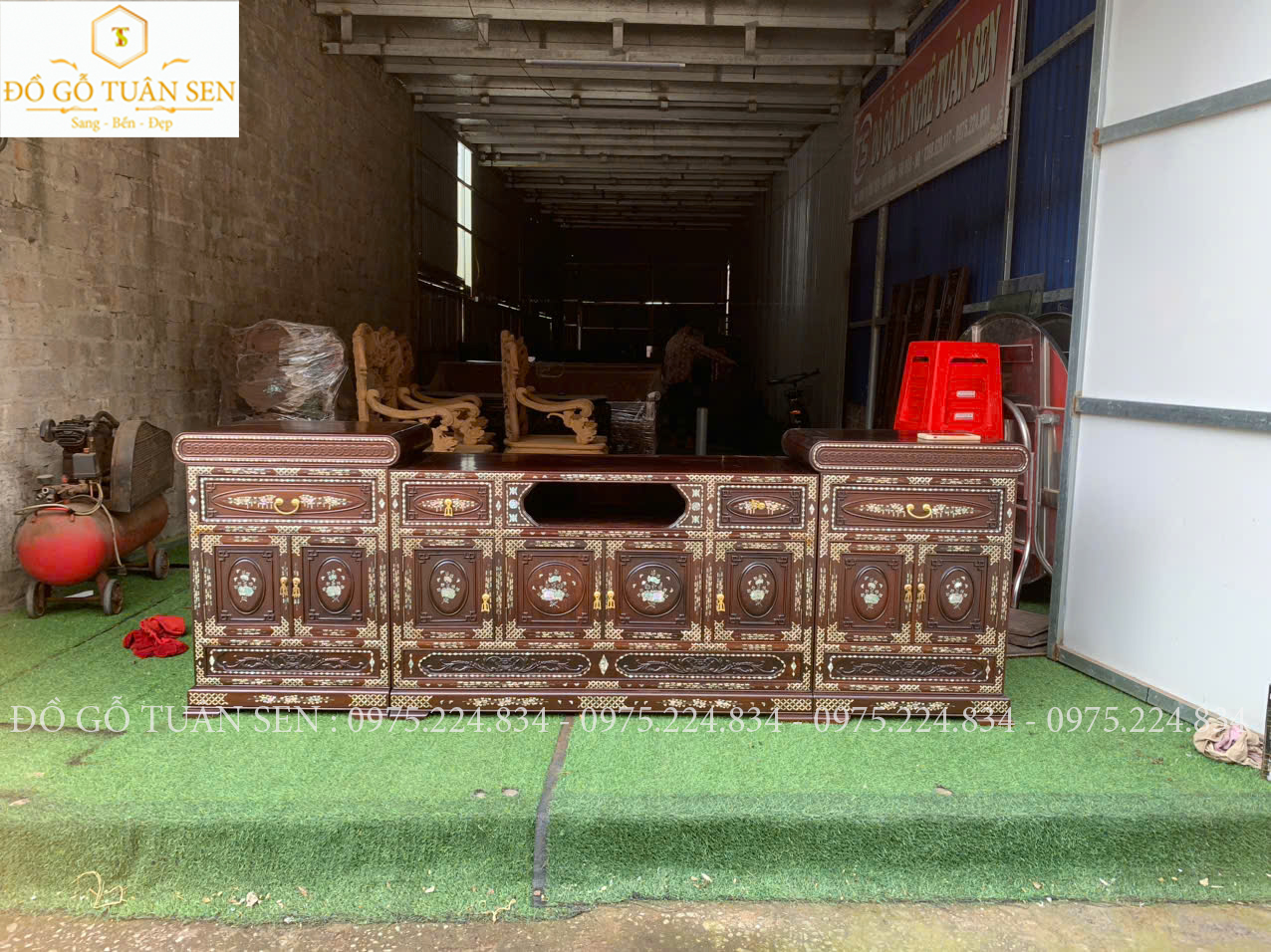 Kệ tủ ti vi khảm ốc